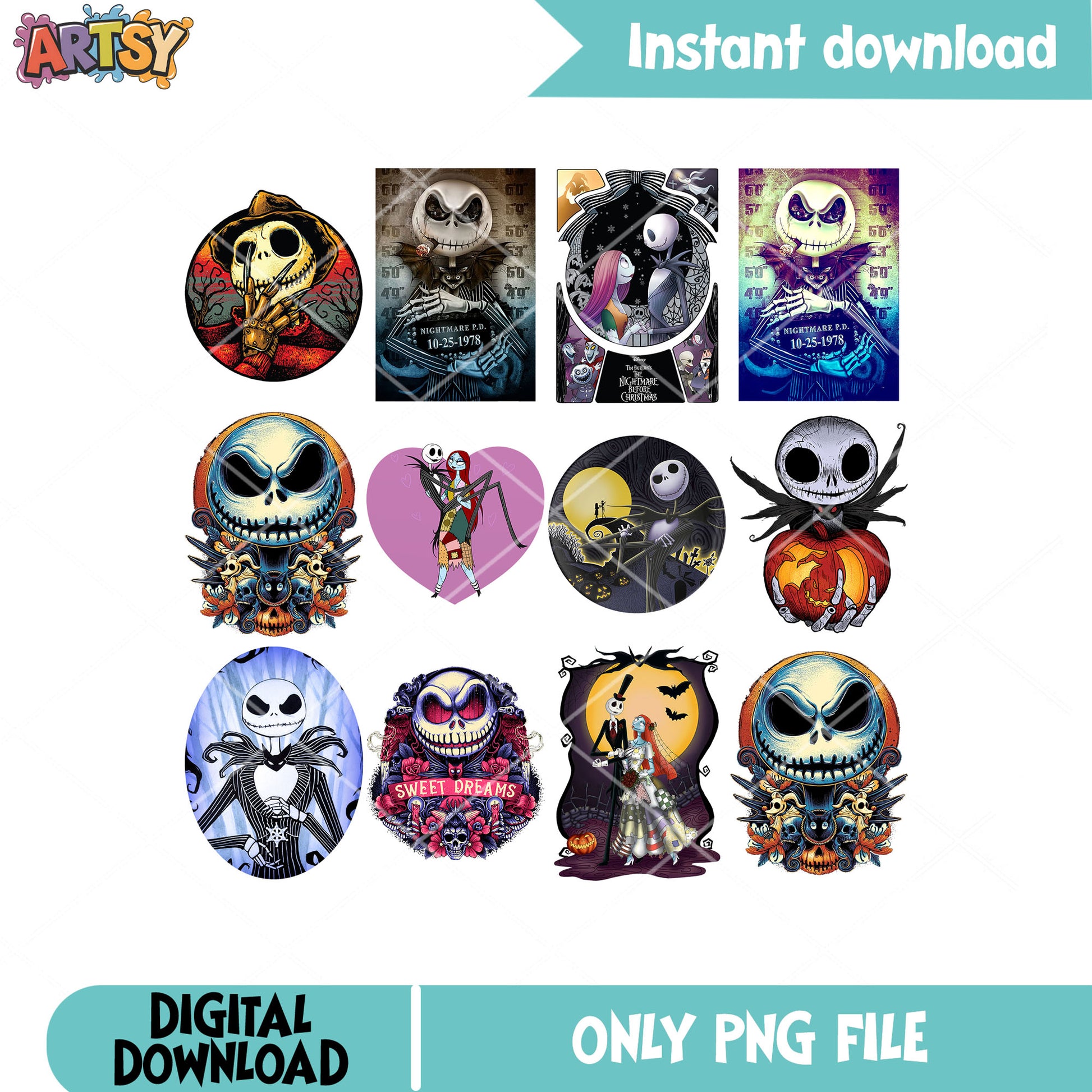 Jack horror nightmare png bundle, jack skellington png, horror jack png
