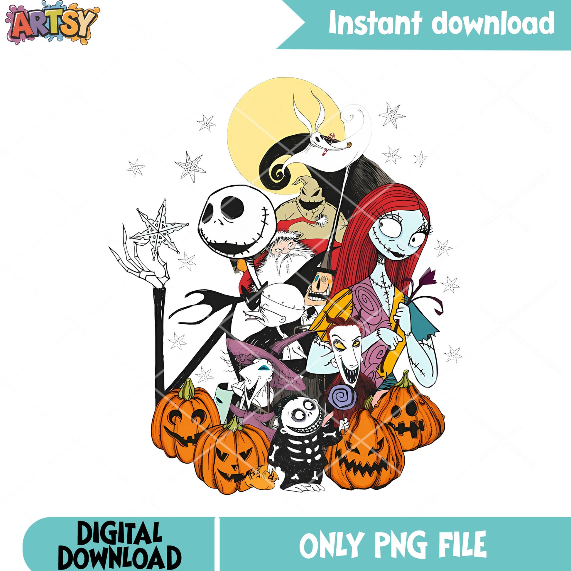 Jack skellington firend png, wicker pumpkin png, disney halloween png