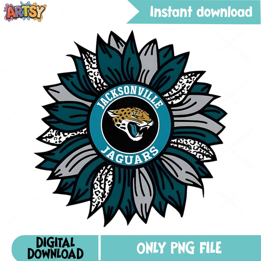Jacksonville Jaguars Sunflower PNG, NFL Football Clipart, Jaguars PNG