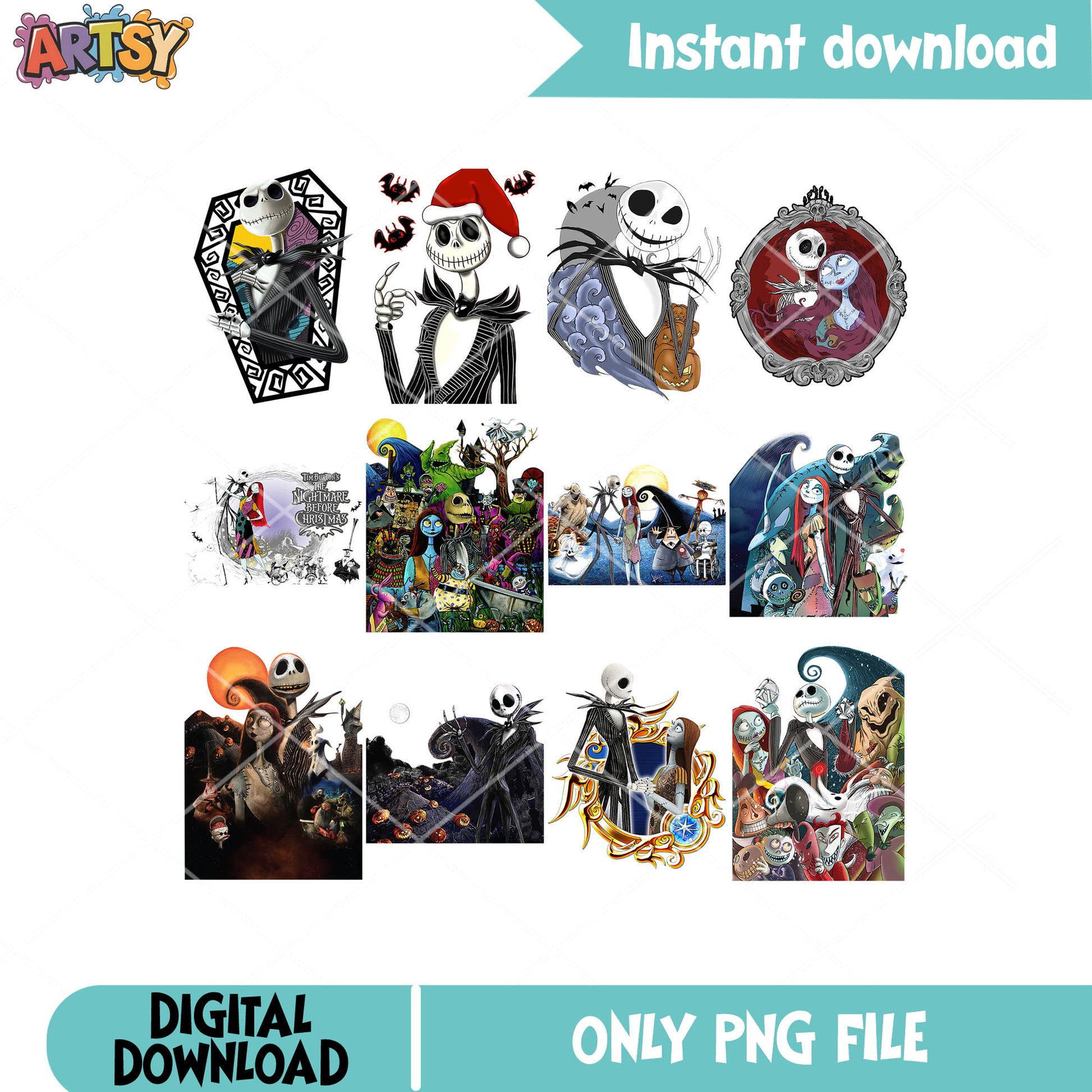 Jack the nightmare png bundle, jack nightmare png, jack skellington png