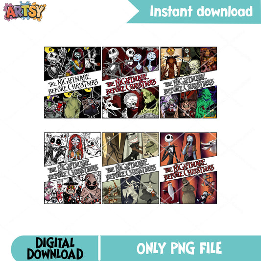 Jack the nightmare png bundle, jack skellington png, nightmare halloween png