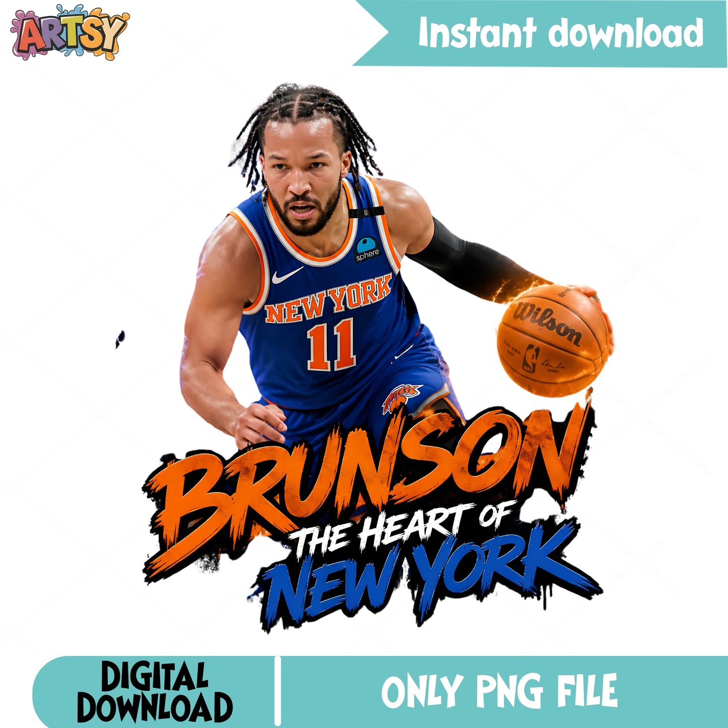 Jalen Brunson PNG, New York Knicks Basketball PNG, NBA PNG