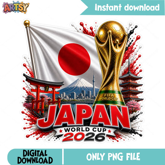 Japan World Cup 2026 PNG, Japan Soccer Fan Shirt PNG, FIFA PNG