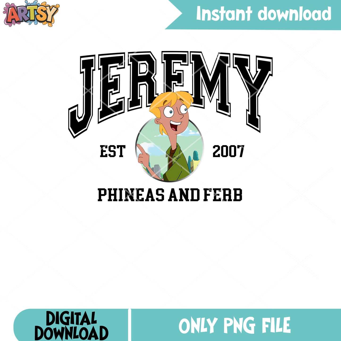 Jeremy est 2007 png, phineas and ferb characters​ png