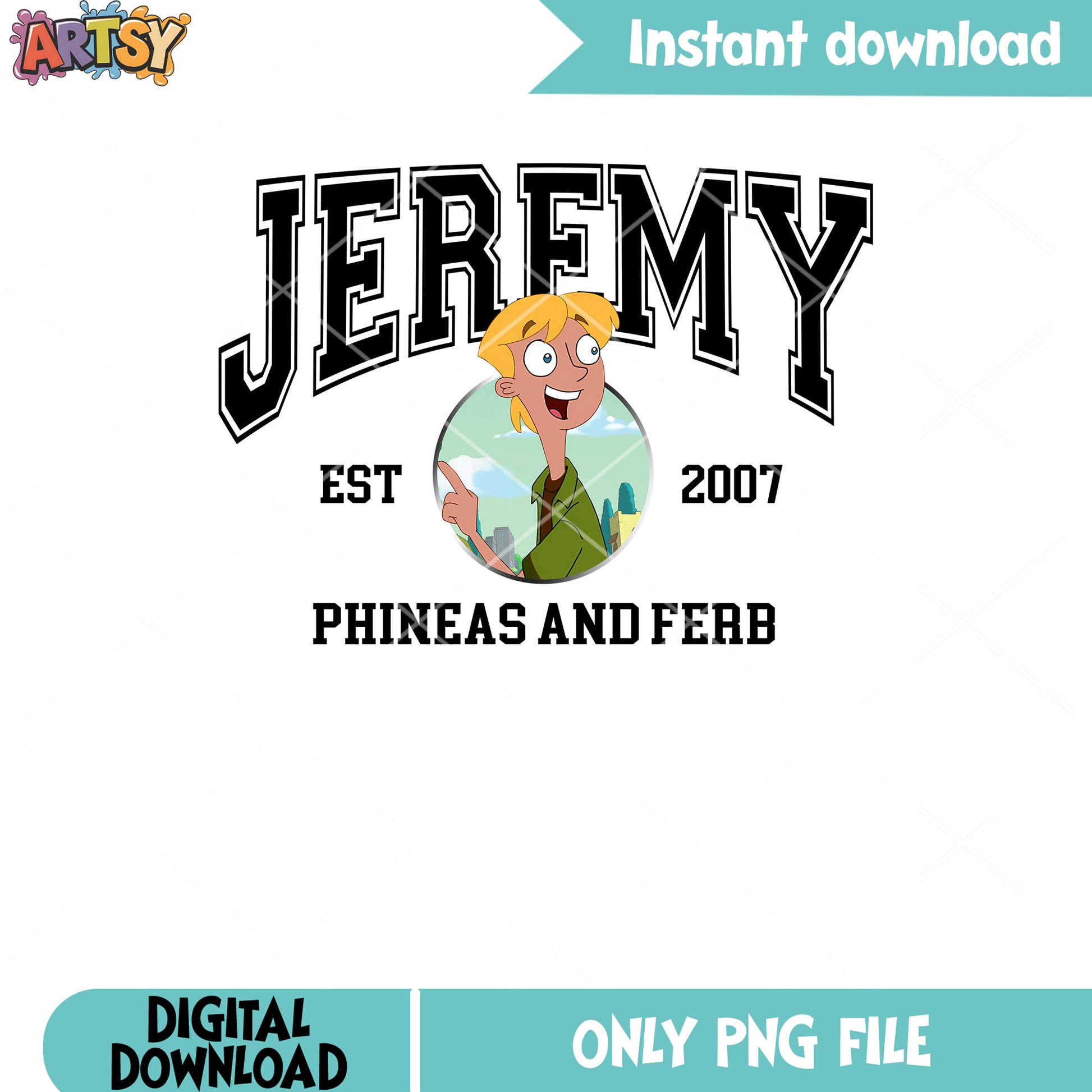 Jeremy est 2007 png, phineas and ferb characters​ png
