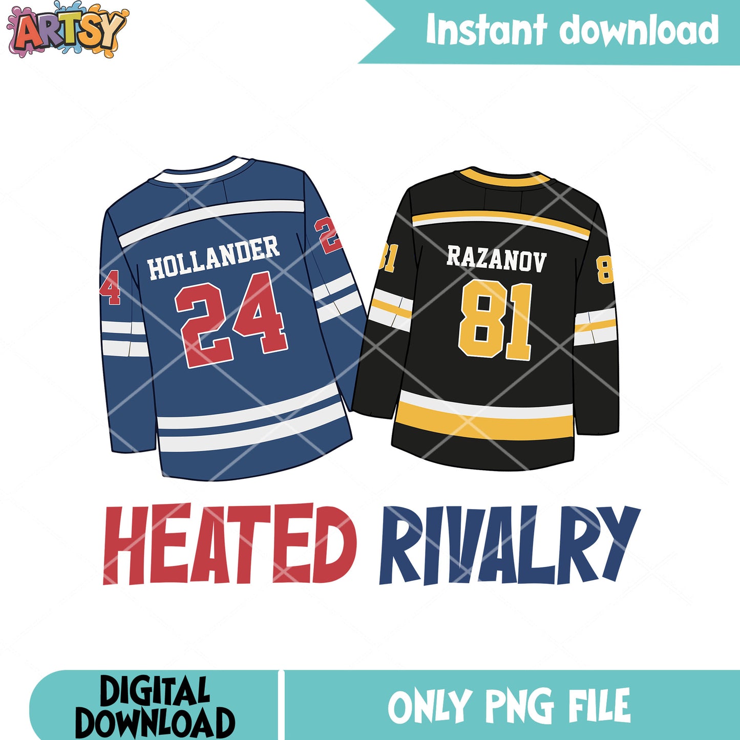 Jersey hollander razanov hockey png, hockey poster png, heated rivalry png