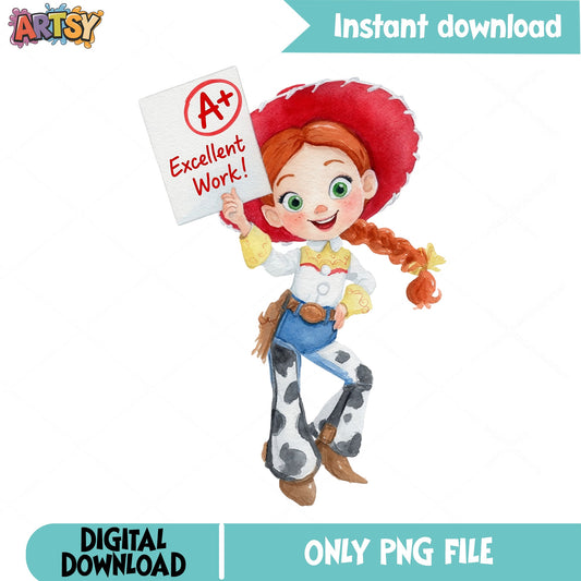 Jessie Toy Story Back To School PNG, Disney PNG, A Plus PNG