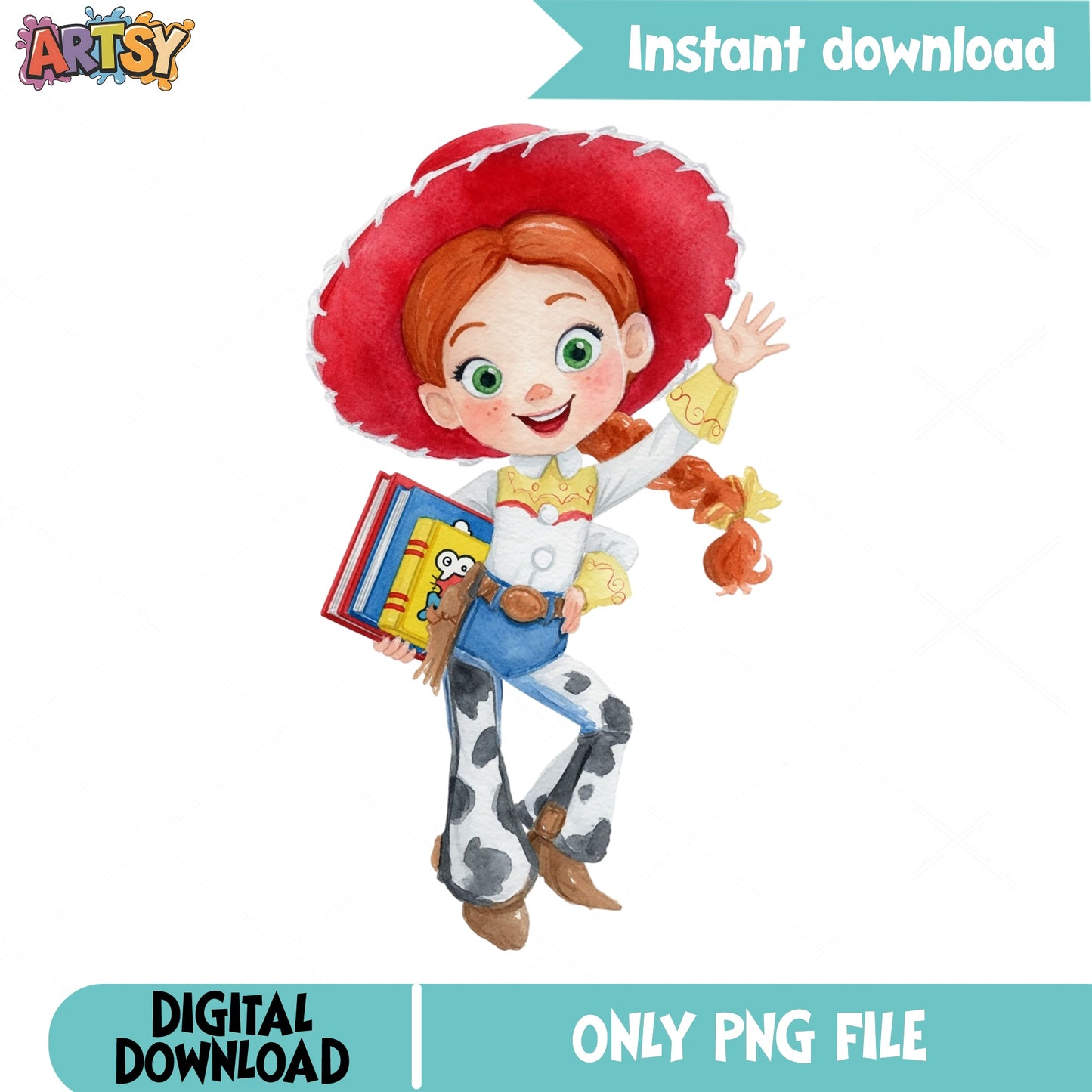 Jessie Toy Story Back To School PNG, Disney PNG, Cowgirl PNG