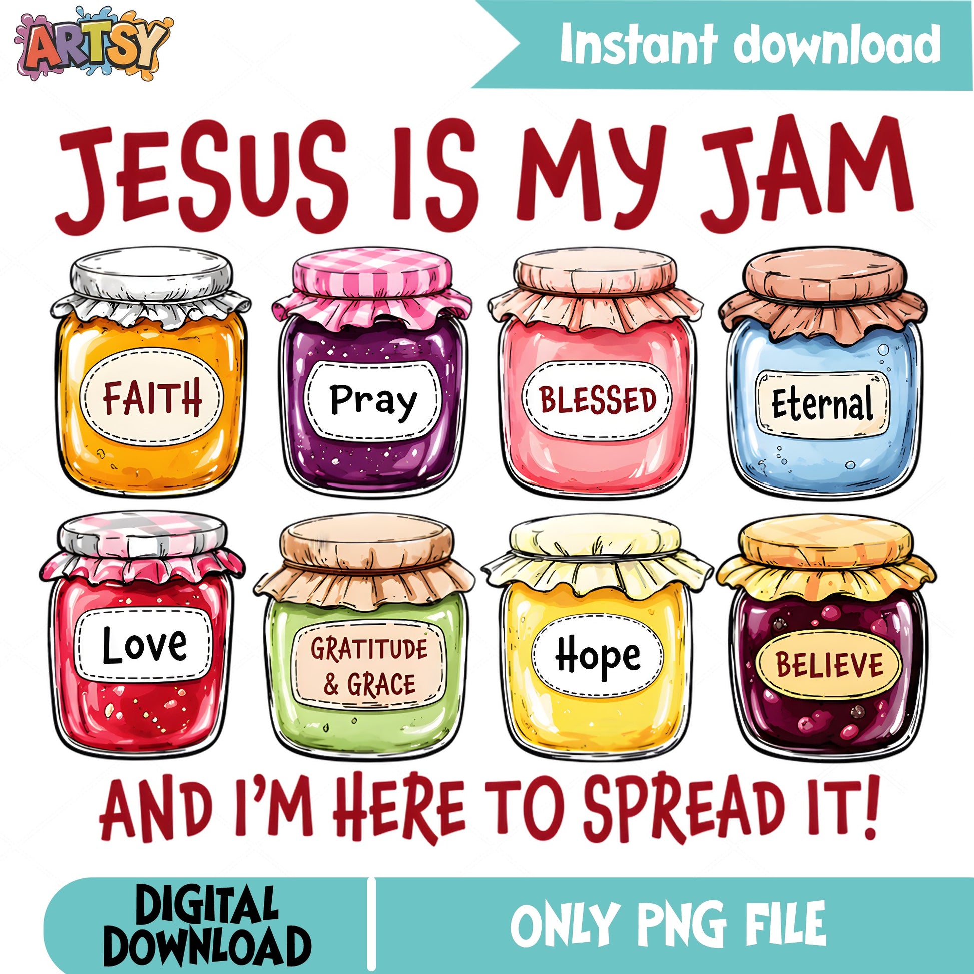 Jesus Is My Jam PNG, Christian Faith PNG, Funny Jesus PNG