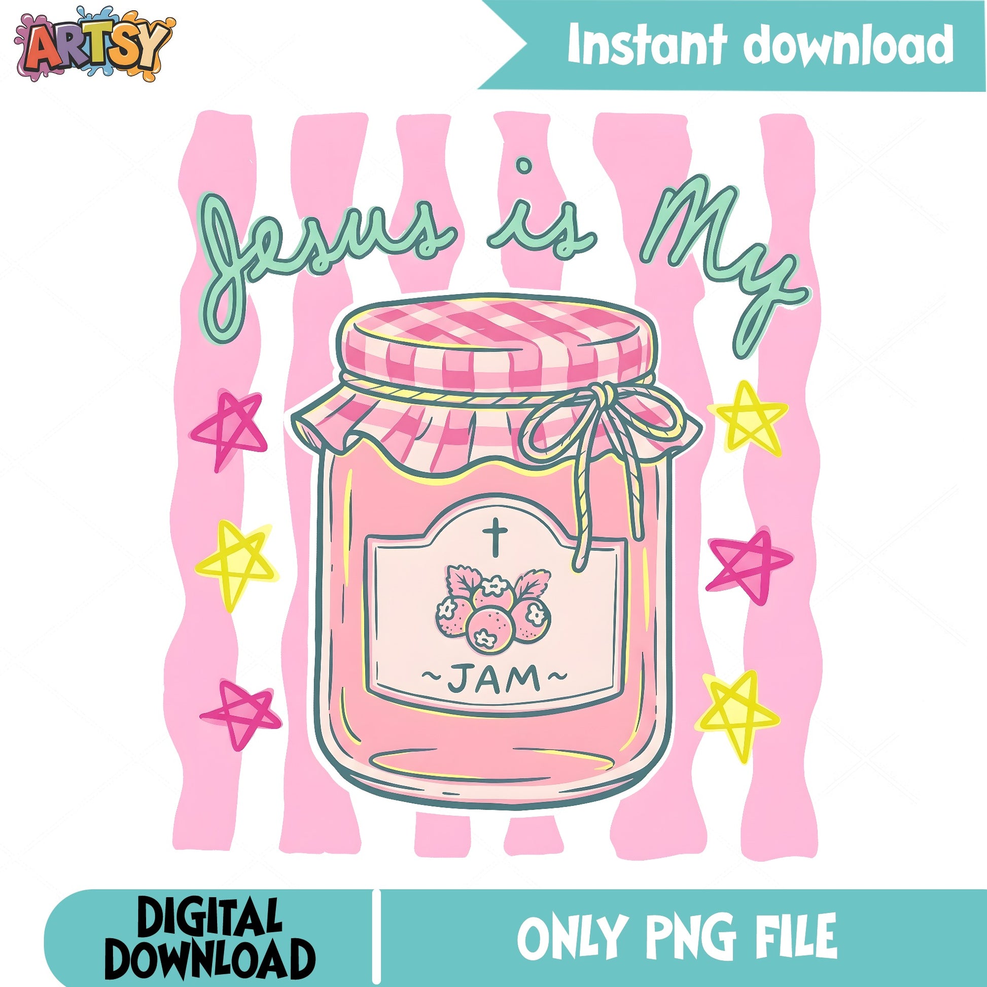 Jesus Is My Jam PNG, Christian Sublimation PNG, Faith PNG