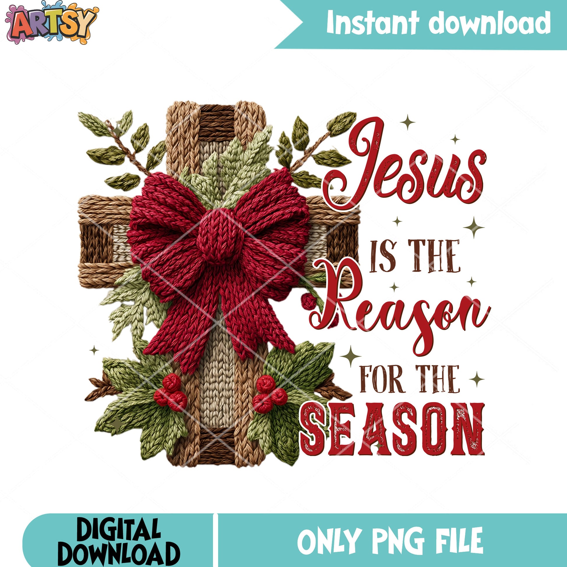 Jesus cross bow tie png, christmas decore​ png, merry christmas png