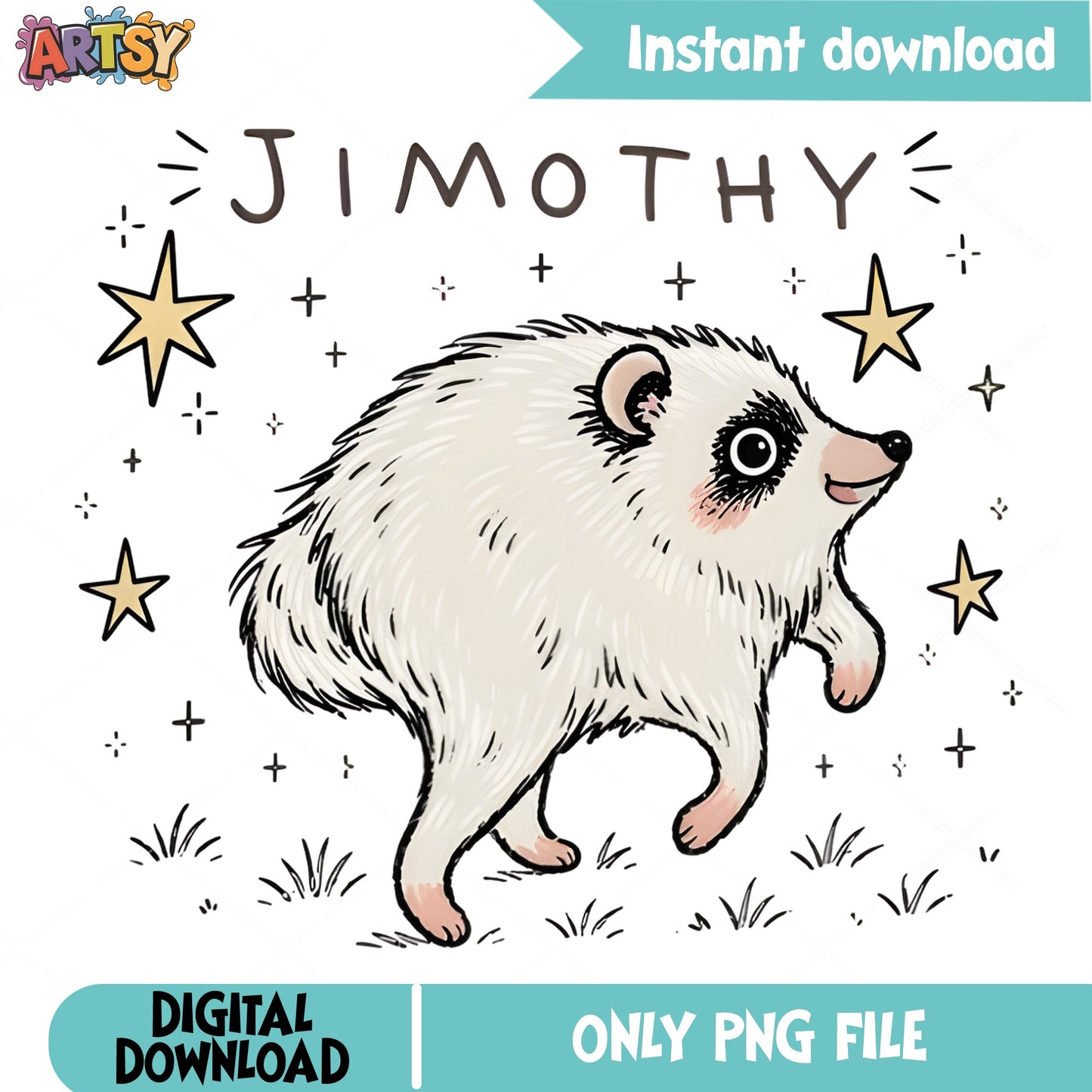 Jimothy Opossum PNG, Cute Possum Clipart, Funny Animal PNG