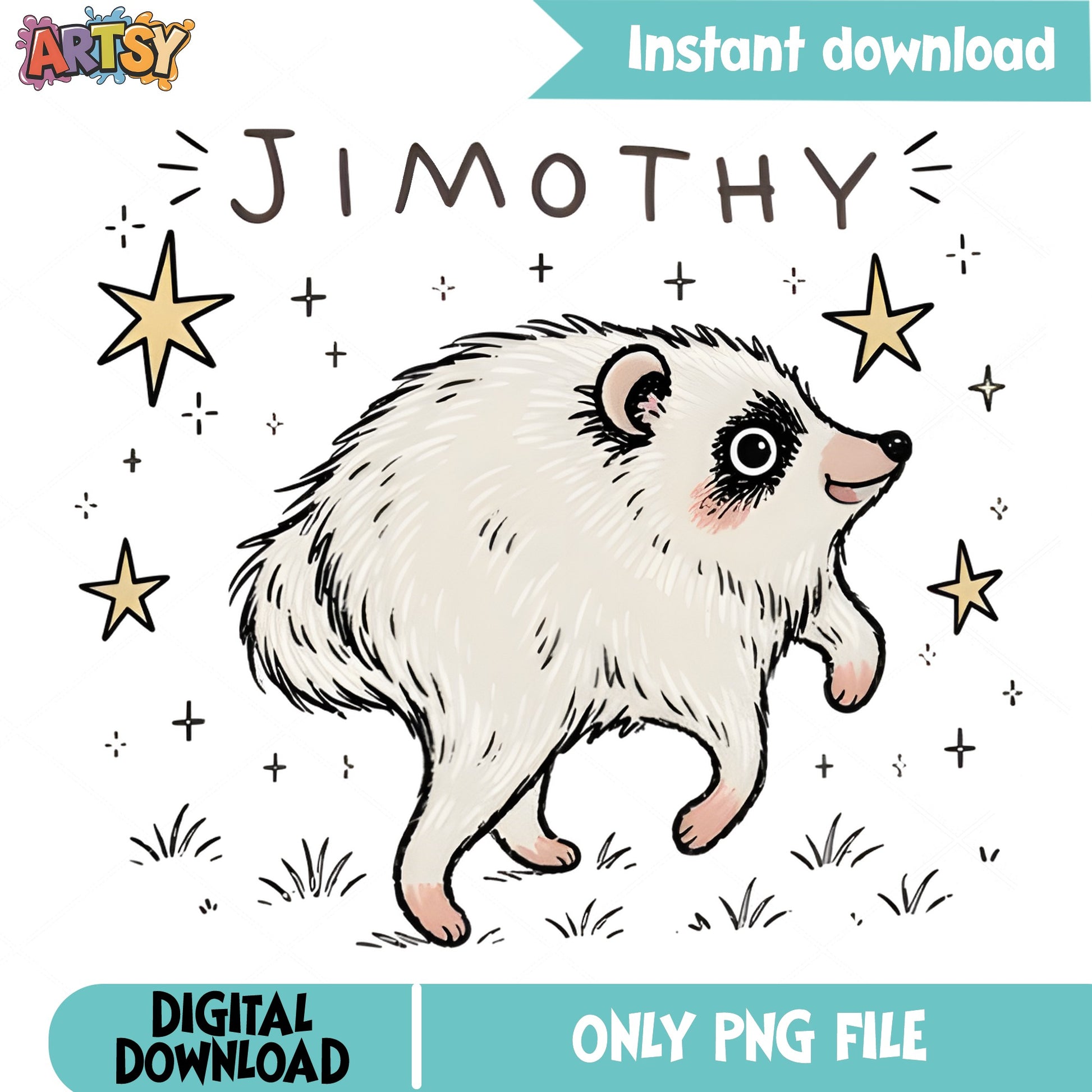 Jimothy Opossum PNG, Cute Possum Clipart, Funny Animal PNG