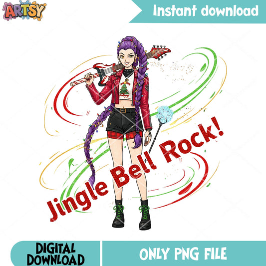 Jingle bell rock png, merry christmas png, rimu huntrix png