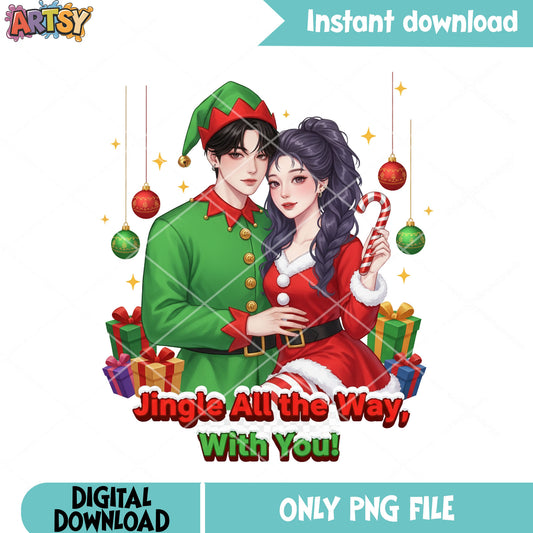Jinu and rumi christmas png, Kpop demon hunters png, jinu saja boys png