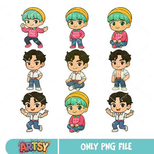Jinu baby pose png bundle, jinu saja png, babay saja png