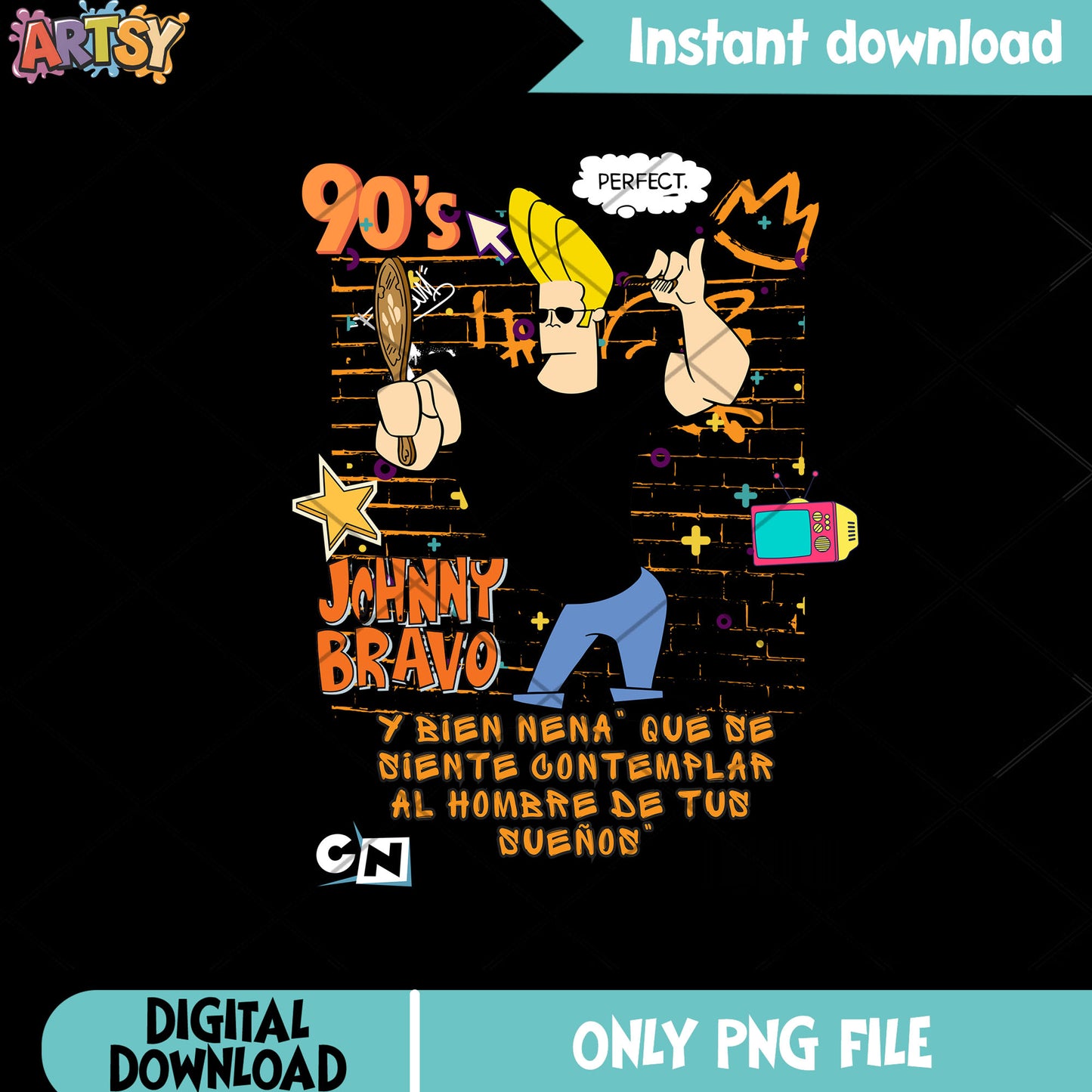 Johnny Bravo png, Y Bien Nena png, cartoon network png