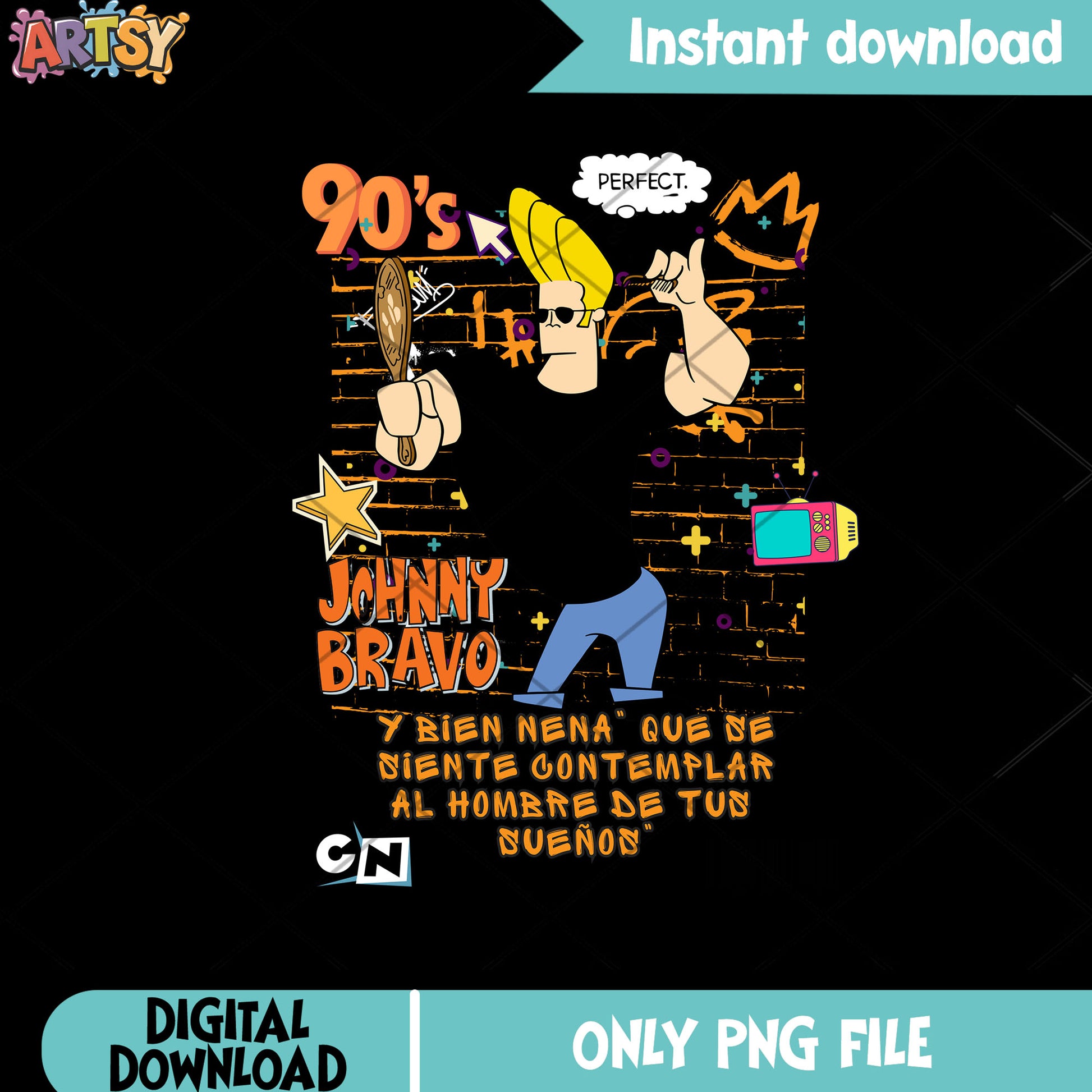 Johnny Bravo png, Y Bien Nena png, cartoon network png
