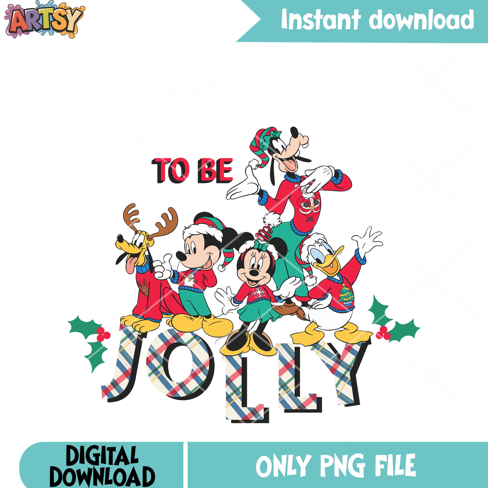 Jolly disney christmas png, donald duck png, christmas holidays png