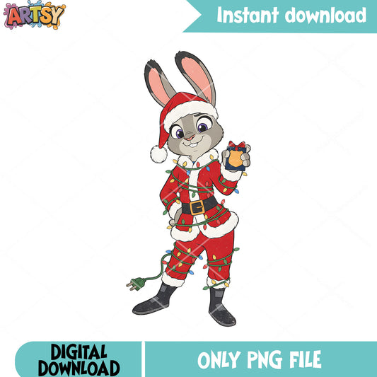 Judy hopps santa png, style tshirt png, collage design png