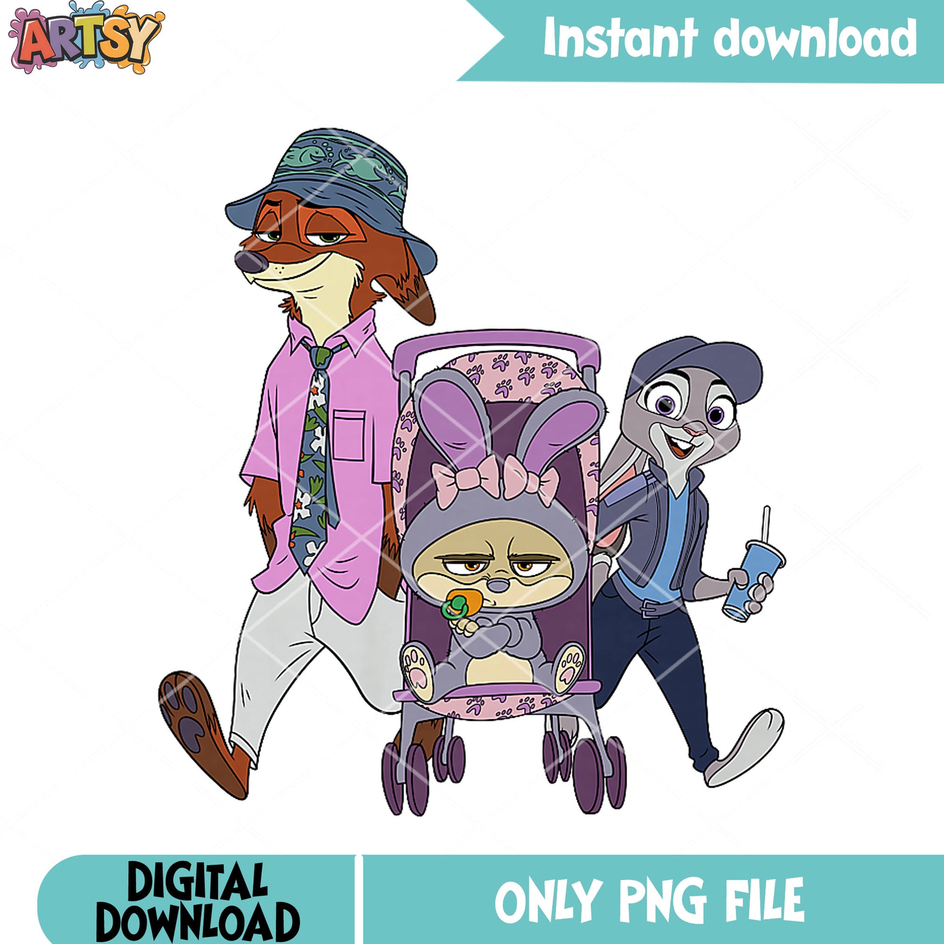 Judy nick and bunny baby Finnick png, zootopia png, disney movies png