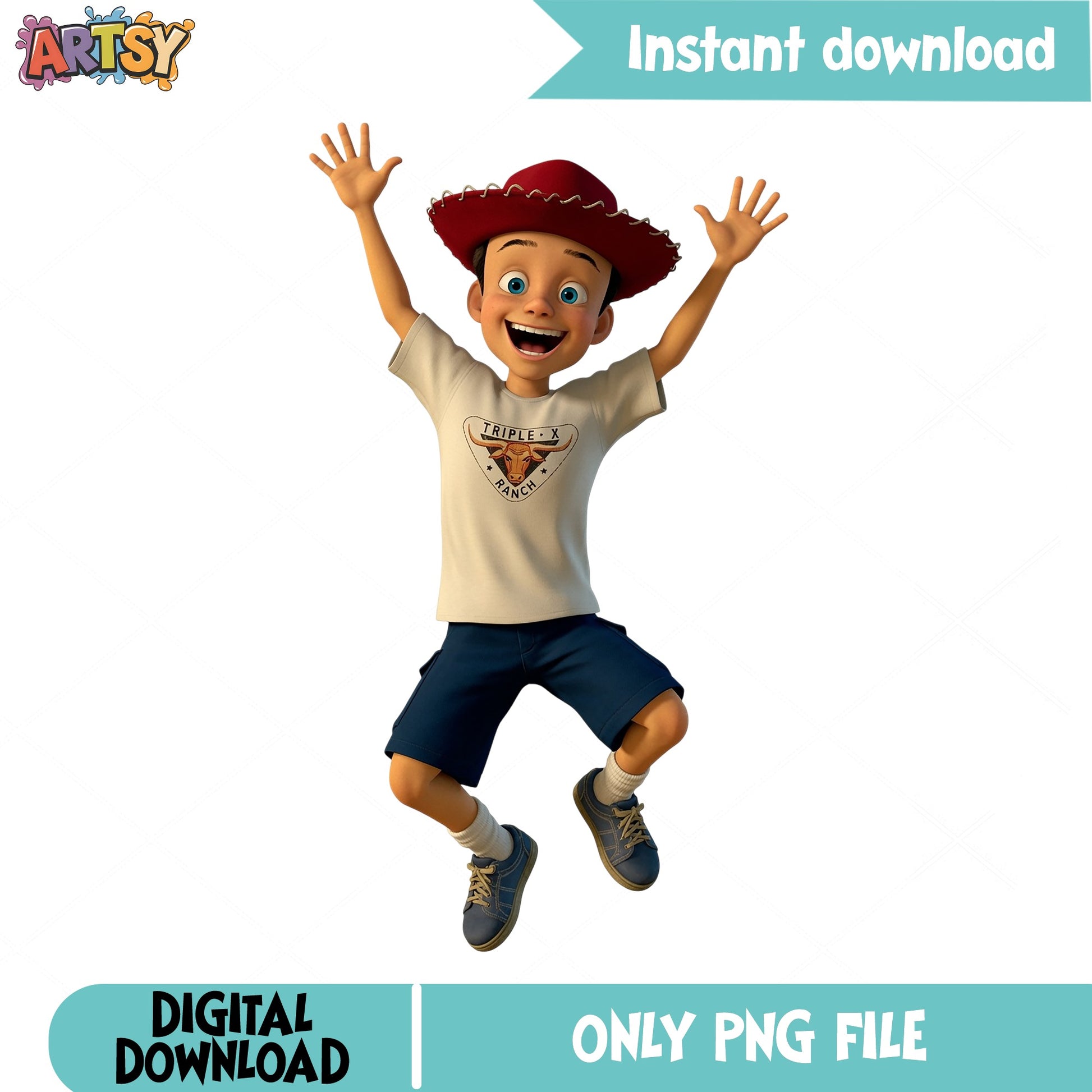 Jumping Boy Cowboy Hat PNG, Western Kid Clipart PNG, Ranch Boy PNG