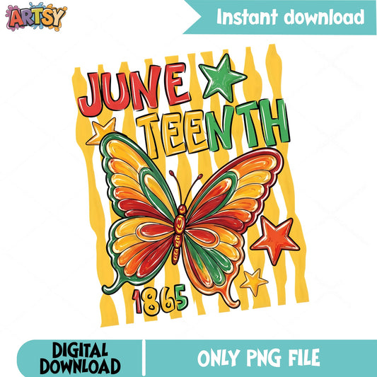 Juneteenth Butterfly 1865 PNG, Black History PNG, Freedom PNG