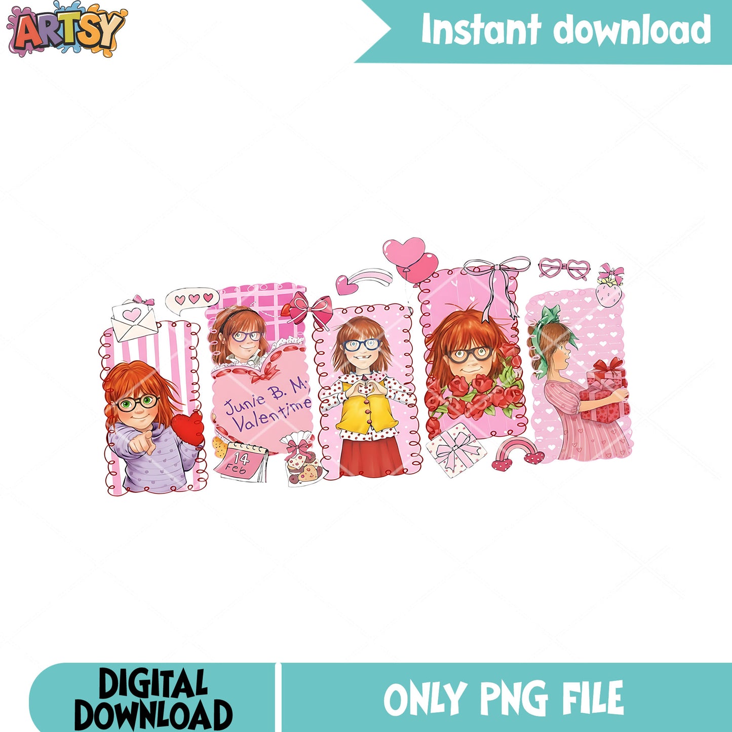 Junie b. valentine png, valentine girl png, february 14 png