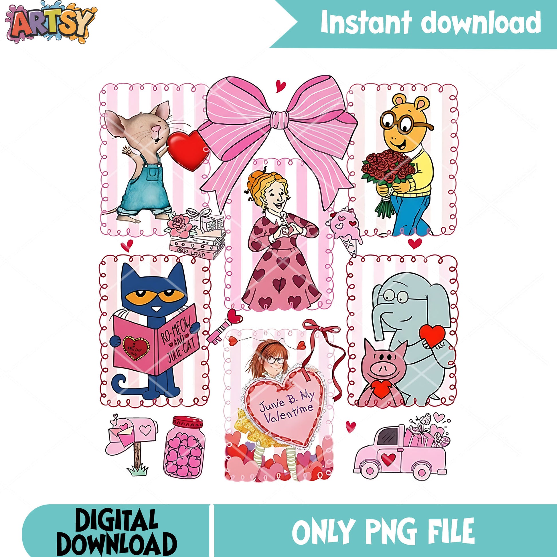 Junie b jones valentine, kid love characters png, comic, png