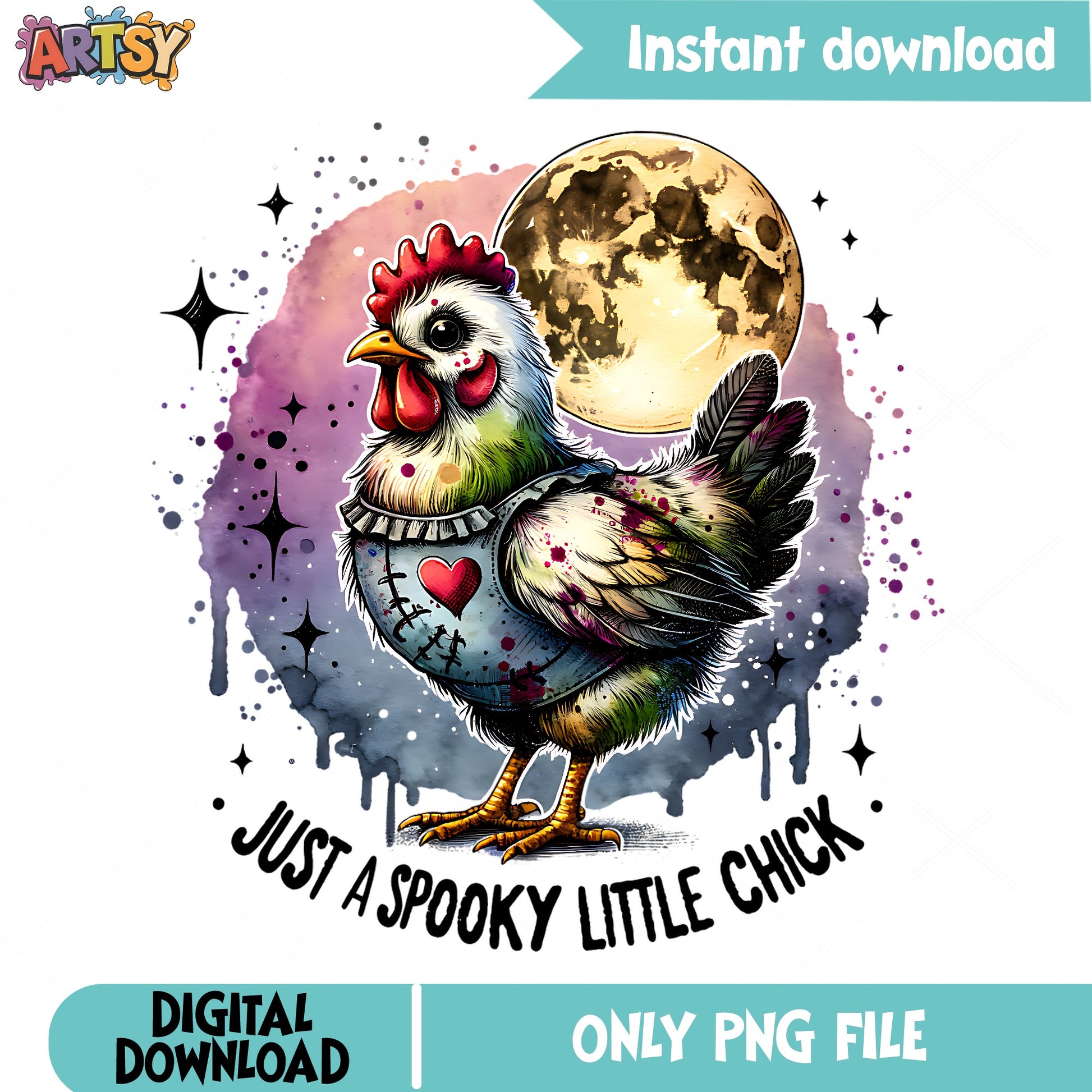 Just A Spooky Little Chick PNG, Halloween Chicken PNG, Funny Halloween PNG