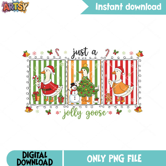 Just a jelly goose png, santa costume png, christmas tree costume png