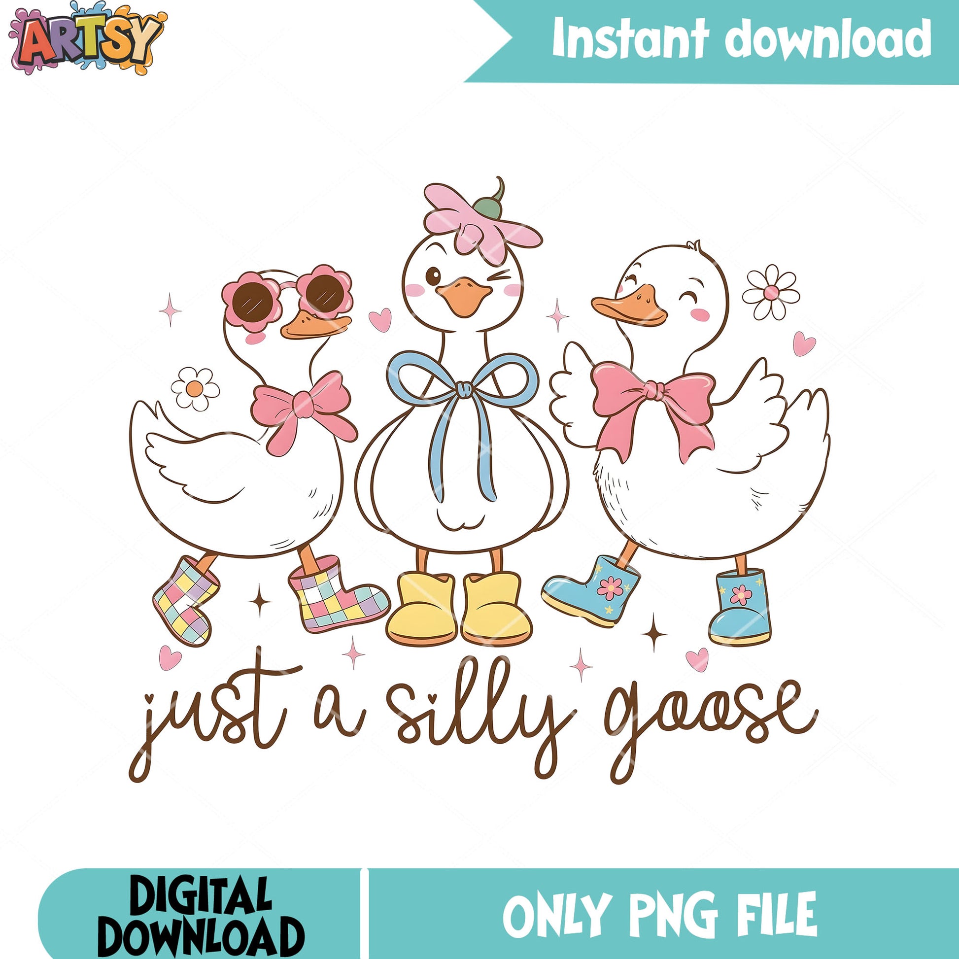 Just a silly goose png, cute goose png, funny goose png
