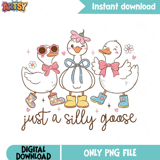 Just a silly goose png, cute goose png, funny goose png