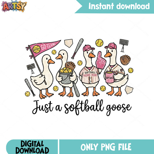 Just a softball goose png, softball png, happy goose png