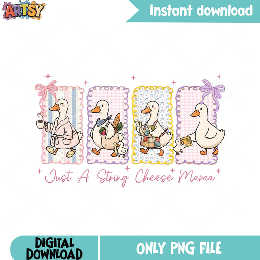 Just a string cheese mama png, goose family png, goose cute png