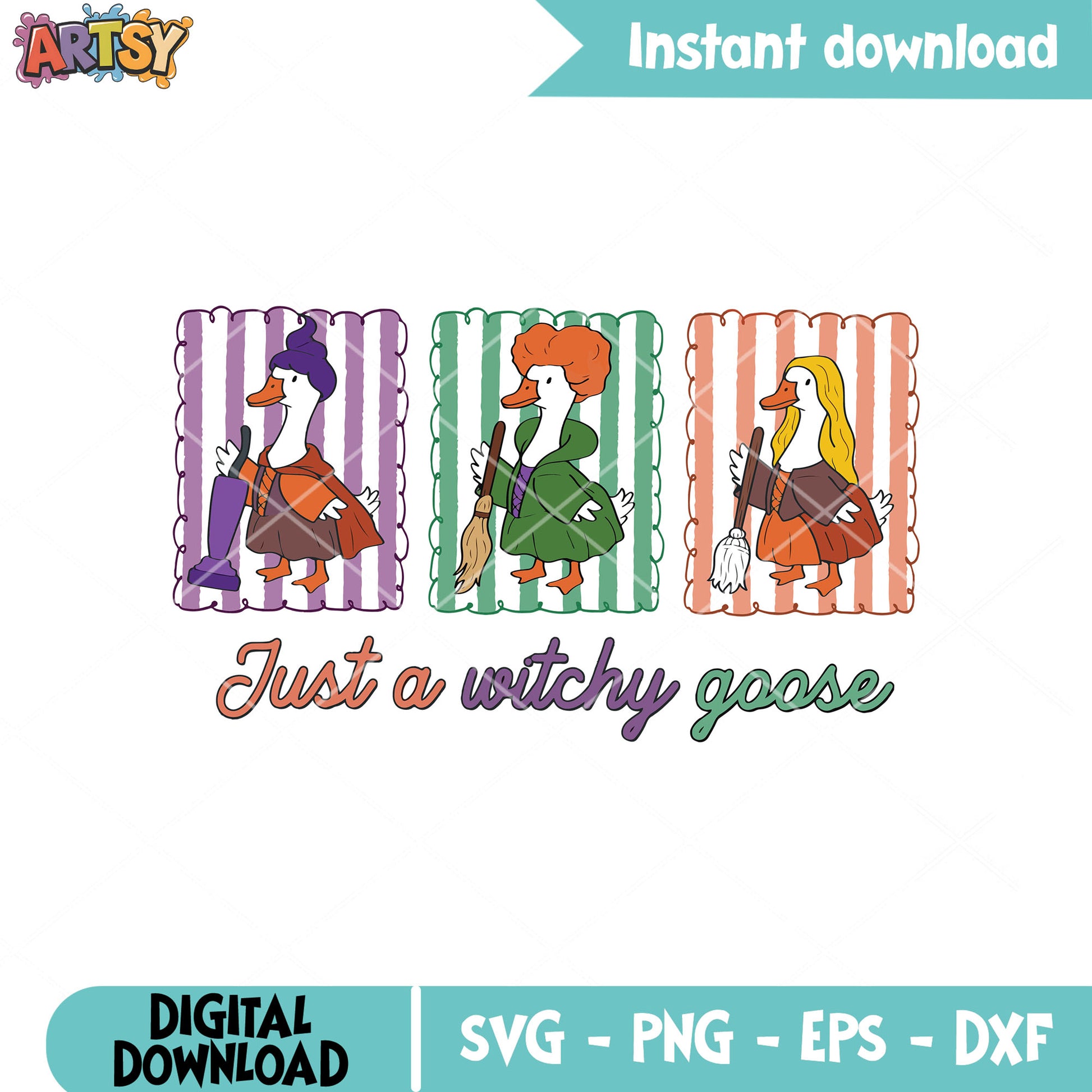 Just a witchy silly goose svg, witch halloween svg, goose witch​ svg