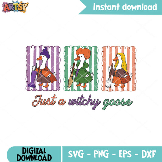 Just a witchy silly goose svg, witch halloween svg, goose witch​ svg