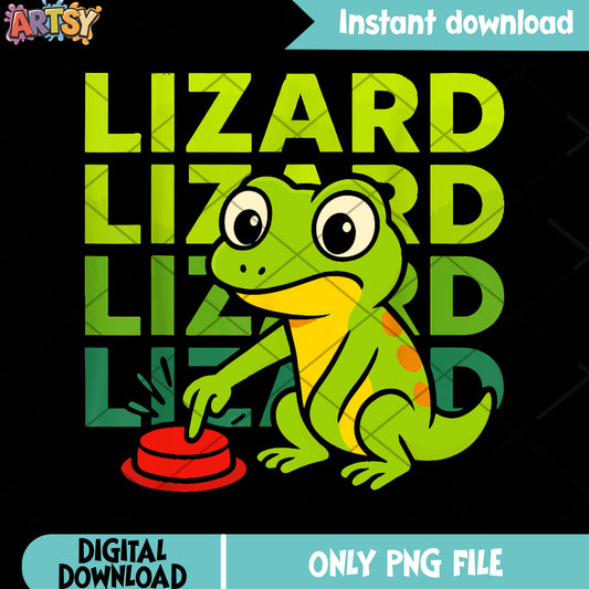 Just click button lizard png, lizard meme png, funny lizard png