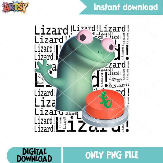 Just click lizard png, lizard button meme png, funny lizard png
