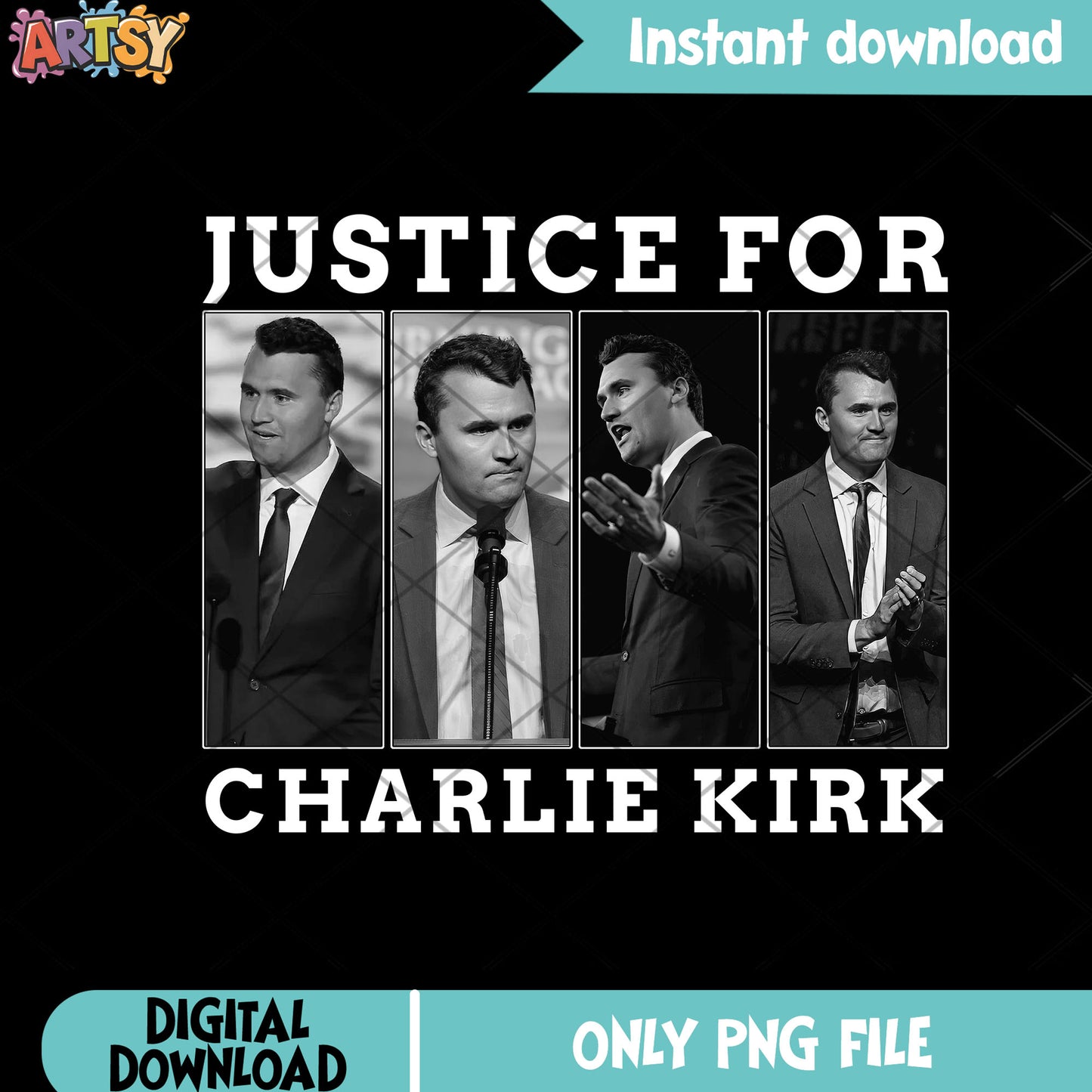 Justice for charlie kirk png, charlie kirk​ png, charlie kirk 2025​ png