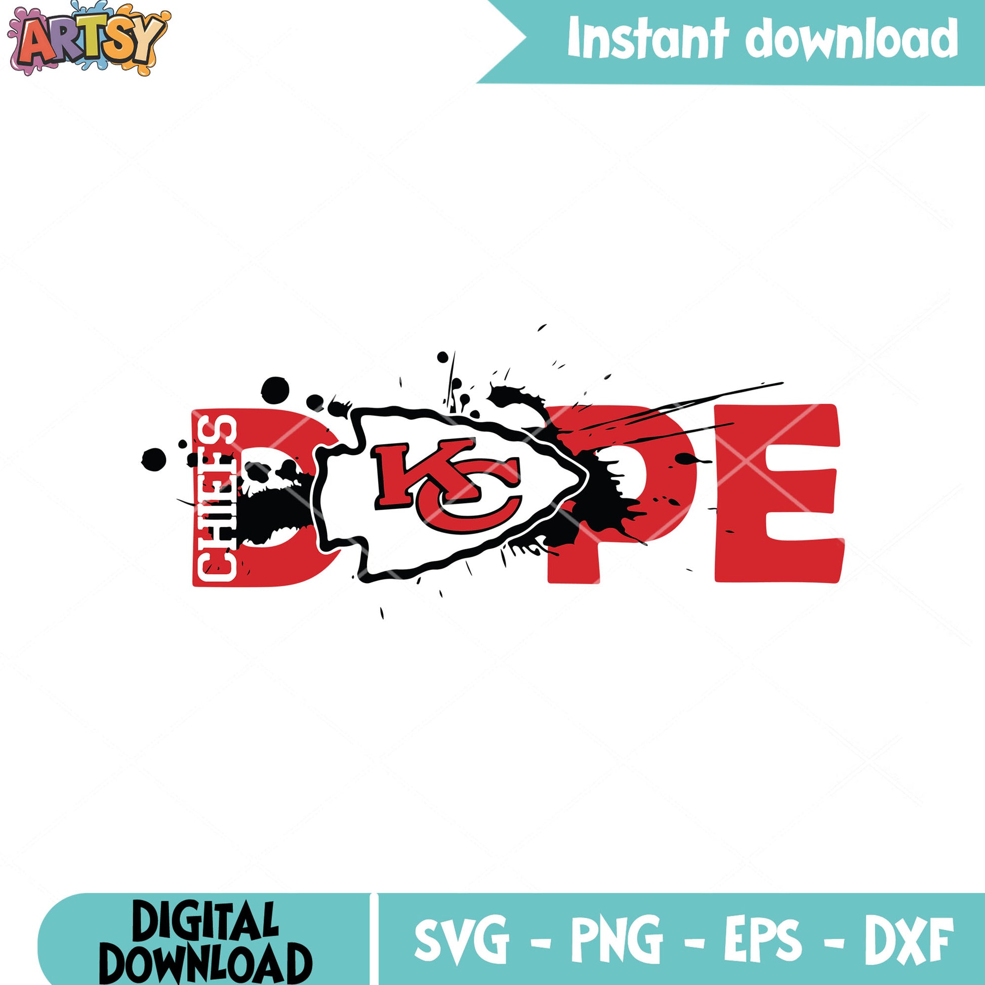 KC chief dope football teams svg, kansas city chief svg, nfl teams svg