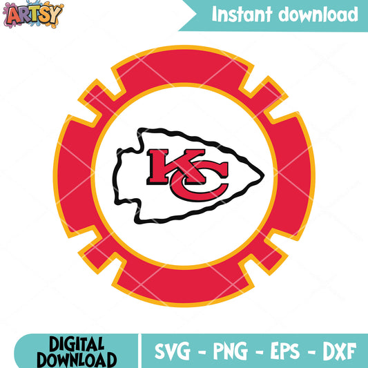 KC chiefs nfl football svg, chiefs svg, nfl football team svg