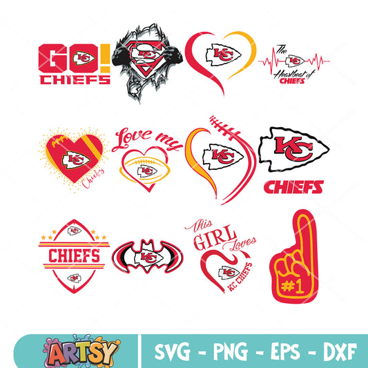 Kansas City Chiefs bundle svg, superman bundle svg, batman bundle svg