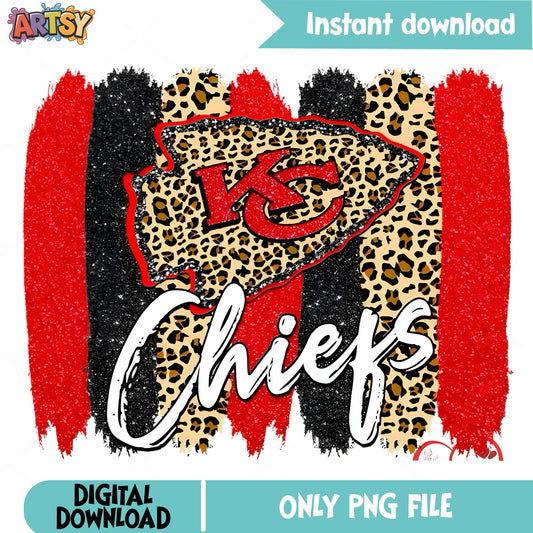 Kansas City Chiefs Leopard PNG, Chiefs Football PNG, NFL PNG