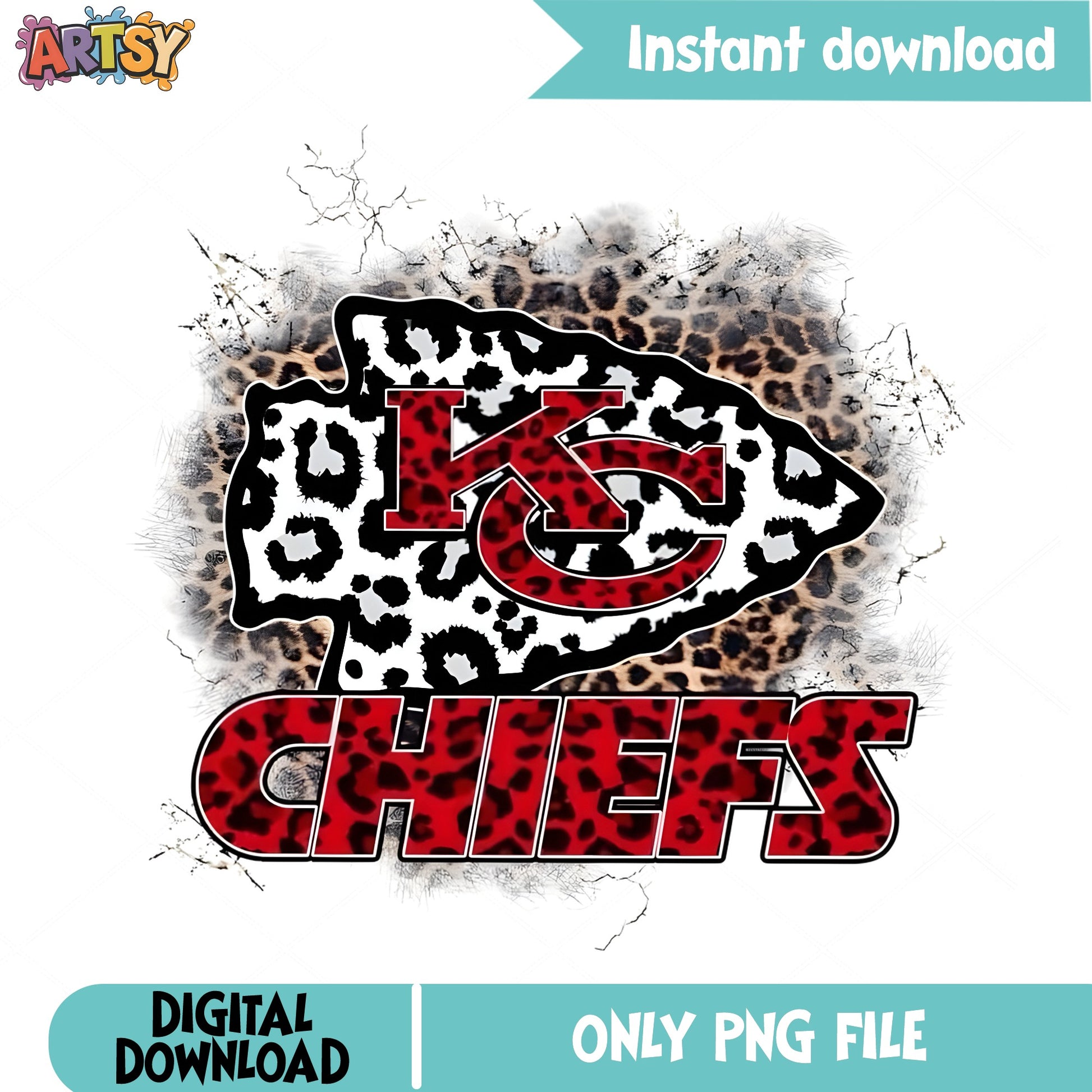 Kansas City Chiefs Leopard PNG, KC Chiefs Football PNG, NFL PNG