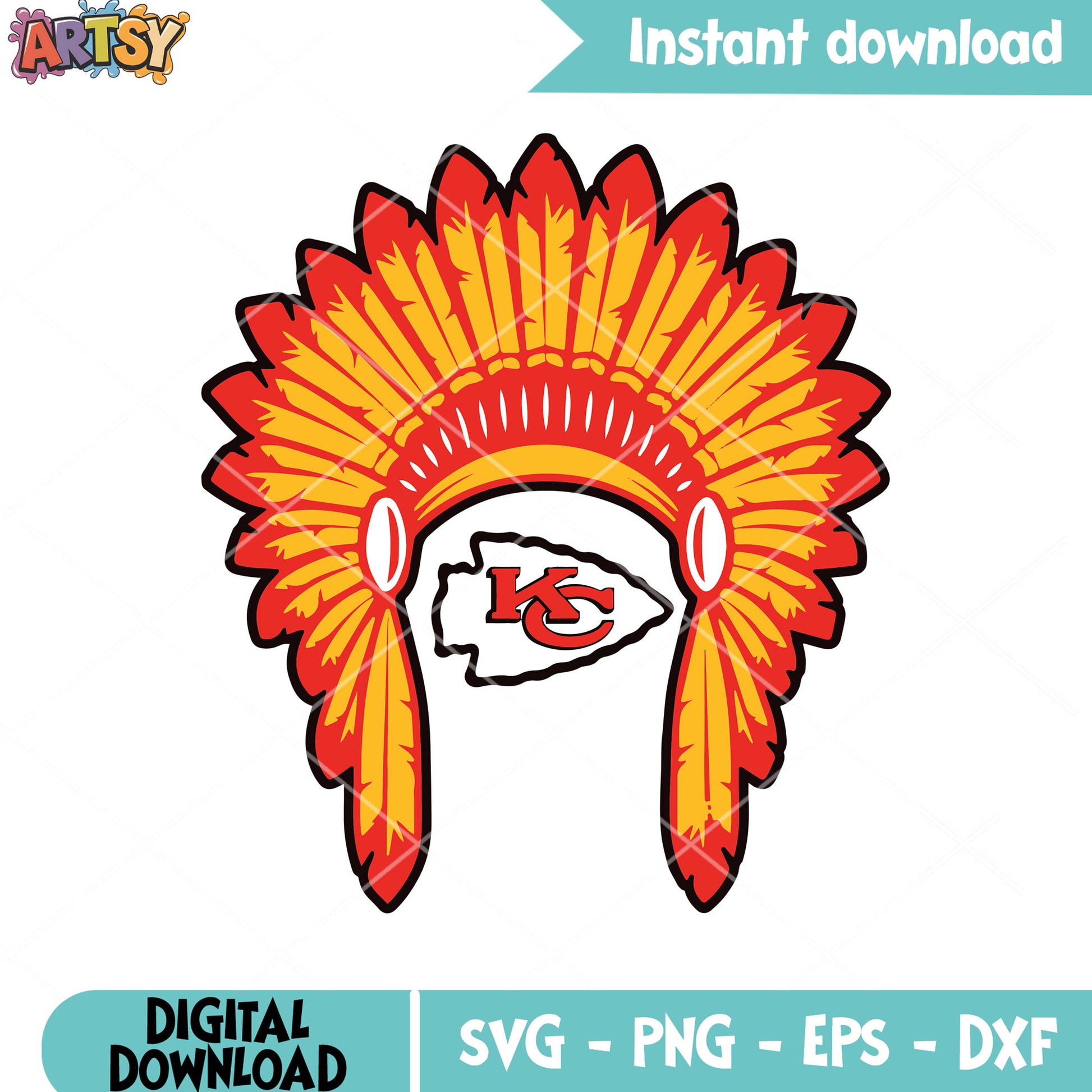 Kansas chiefs warnet poster svg, afc west svg, nfl football team svg