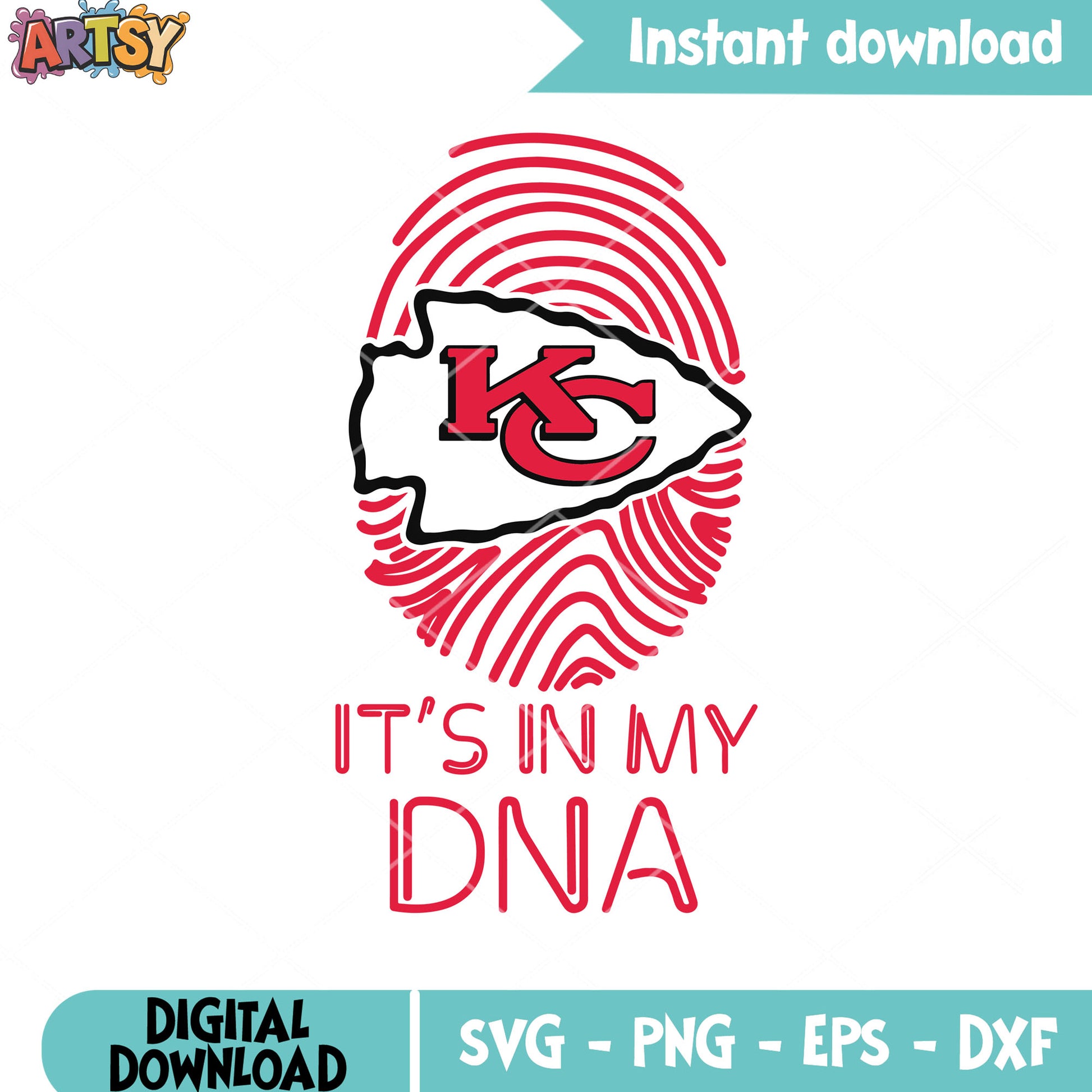Kansas fingerprint arrowhead svg, american football svg, kc chiefs svg