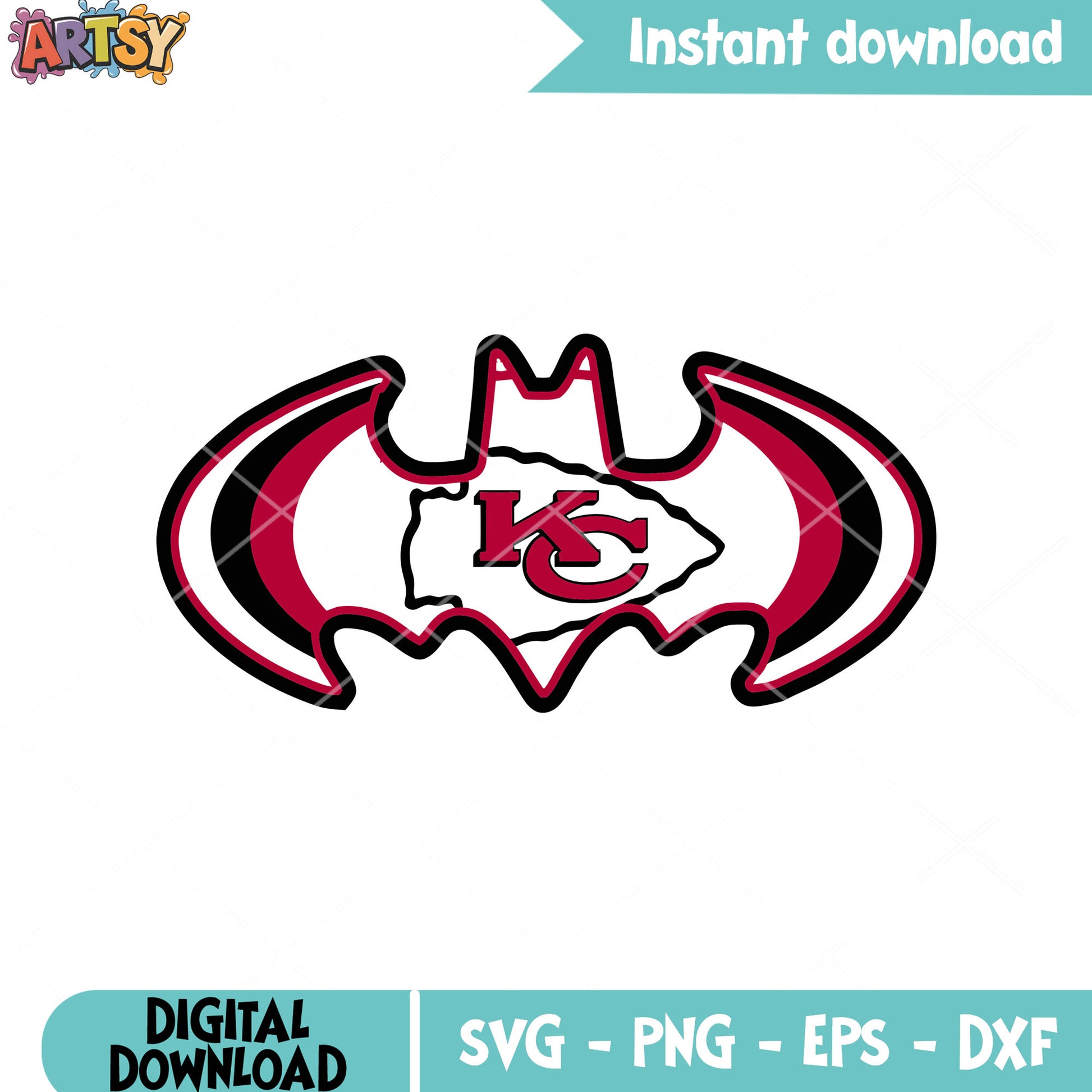 Kansas nfl dc comic svg, batman svg, Kansas city chief svg