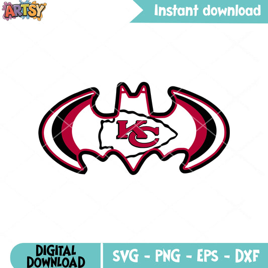 Kansas nfl dc comic svg, batman svg, Kansas city chief svg