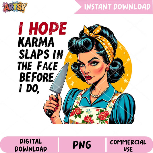 Karma Slap PNG Design Instant Download